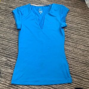 Blue Nike workout short sleeve top